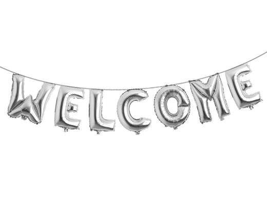 Welcome Silver color Balloons
