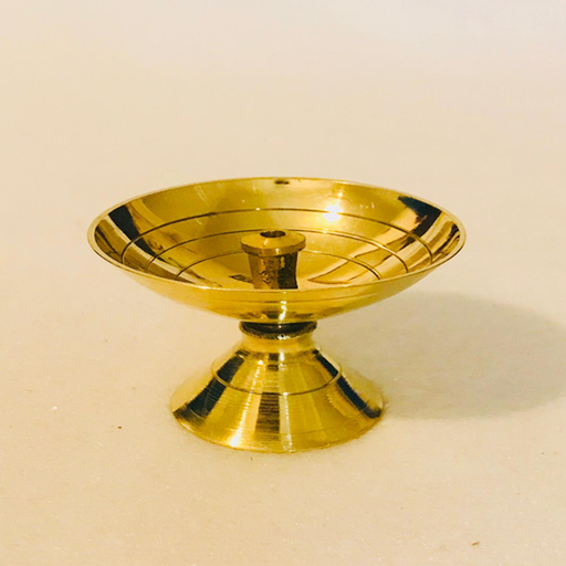 Round Agarbatti Stand with Ash Catcher for Pooja Room Decor
