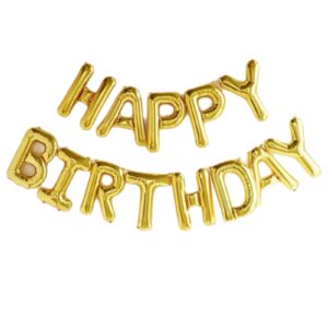 Golden Color Happy Birthday Balloons