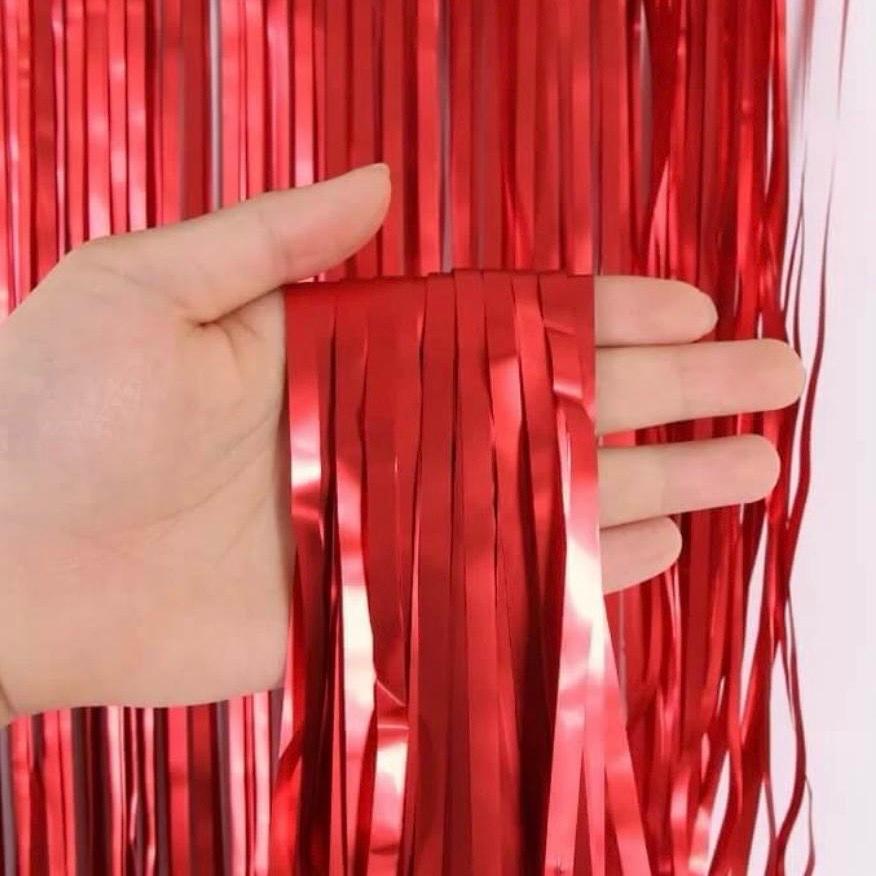 Metallic Red Foil Curtain