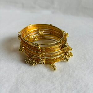 Gold Jhumki Dangler Bangles Set