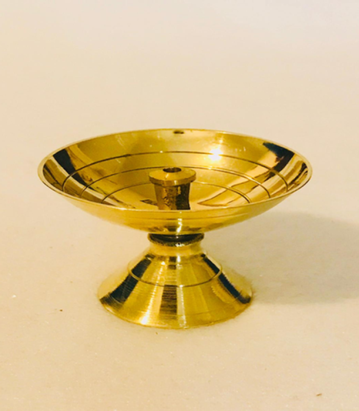 Round Agarbatti Stand with Ash Catcher for Pooja Room Decor