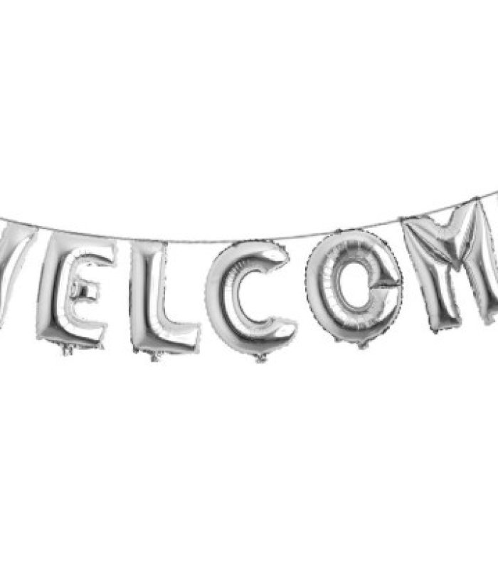 Welcome Silver color Balloons