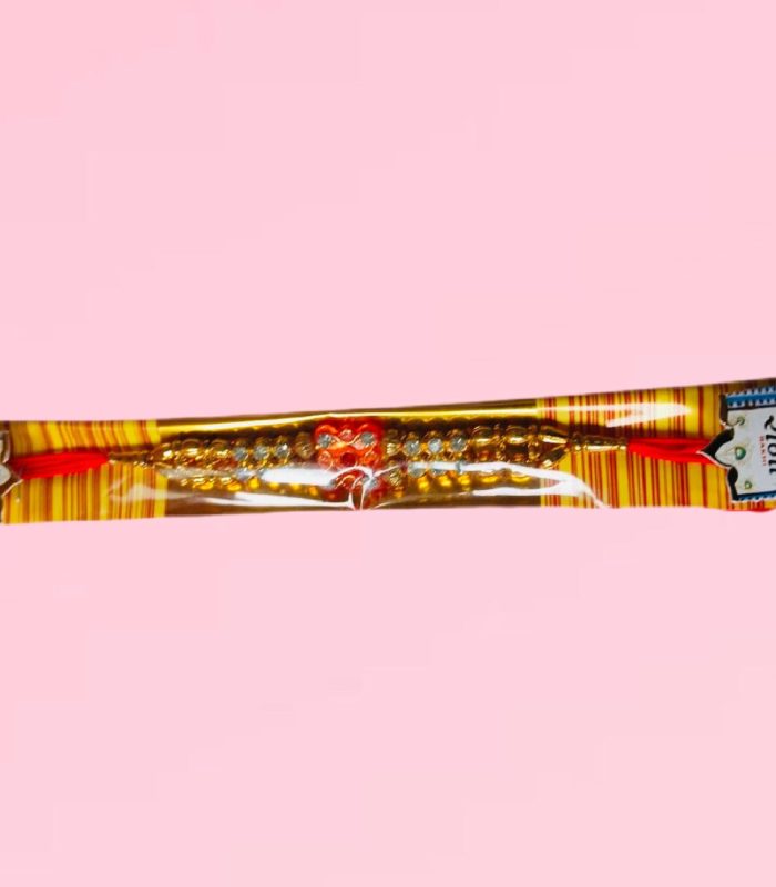 Traditional Gold-Tone Designer Rakhi for Brother